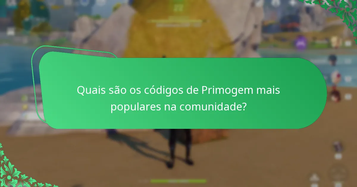 Como as submissões de utilizadores contribuem para o compartilhamento de códigos de Primogem?